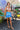 Short Sarong Wrap Skirt - Monstera Blue