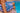 Blue and Pink Palm Tree Print board short by Maui Rippers Tropical Dream print