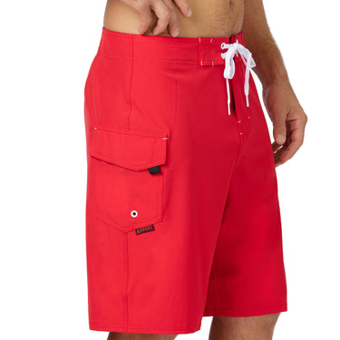 21" Stretch Lifeguard Uniform Boardshort - Red