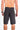 Back view of extra long Niho Mano Tribal 24" Boardshort in Black and Yellow