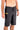 Side Pocket on  Niho Mano Tribal 24" Boardshort in Black and Yellow Stripe