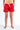 Red Women's Gym Shorts Waikiki Volley Boardshort with Pockets and Elastic Waistband