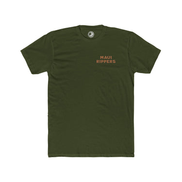 Off Shore Stalkers - Men's Cotton Crew Tee - OD Green Graphic T-Shirt