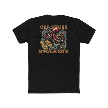 Off Shore Stalkers - Men's Cotton Crew Tee - Black Graphic T-Shirt