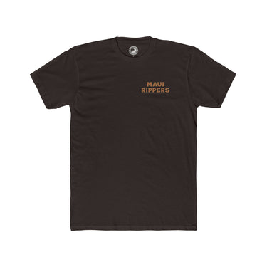 Off Shore Stalkers - Men's Cotton Crew Tee - Teak Brown Graphic T-Shirt