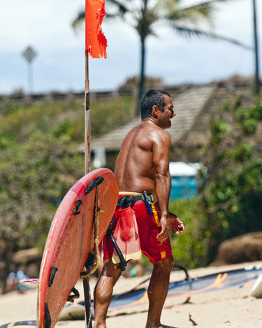 Maui lifeguard Donovan on the job at Hookipa Beach Park