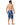 Man wearing the 24 inch blue hawaiian floral boardshorts from the back 