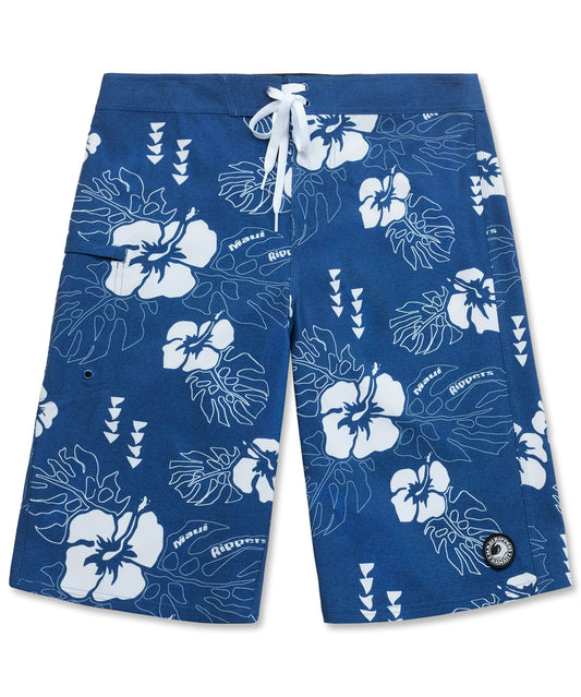 Maui Rippers Board Shorts Mens 40 Blue White Pockets Surf Swim Trunks  Unlined