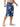 Man wearing the 24 inch blue hawaiian floral boardshorts from the side