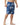 Maui Rippers Mens 24 inch stretch blue hawaiian floral boardshorts from the side with durable cargo pocket 