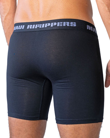 Back side of men's black underwear boxer briefs 