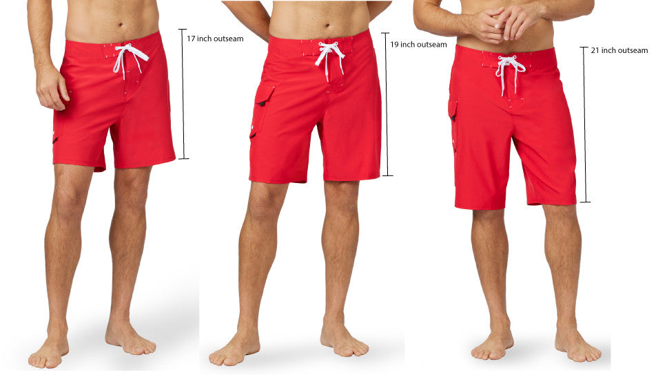 Maui Rippers Men's 22 Lifeguard Boardshorts Red 38 W/Guard