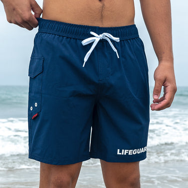 MEN'S ELASTIC WAISTBAND LIFEGUARD SHORT - NAVY