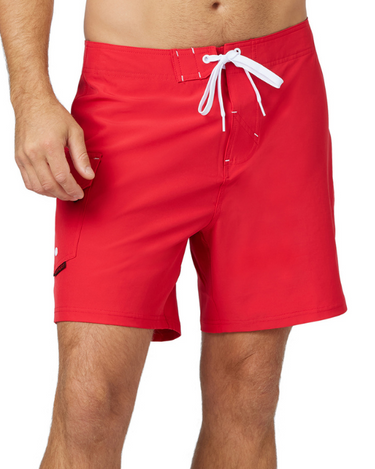 Red Lifeguard 17 Inch Stretch Shorts