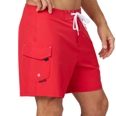 17" Stretch Lifeguard Uniform Boardshort - Red