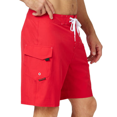 19" Stretch Lifeguard Uniform Boardshort - Red