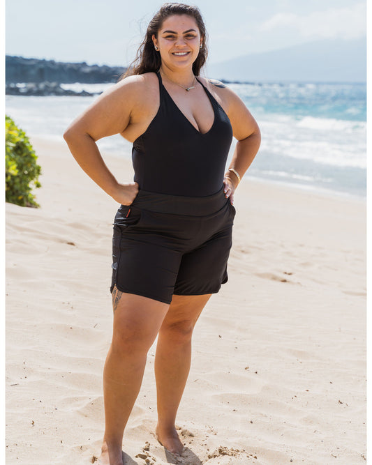 Bsubseach Women Black Side Split Plus Size Swim Boardshorts Adjustable Ties Swim  Shorts : : Clothing, Shoes & Accessories