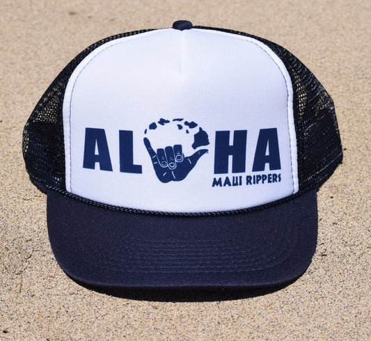 Aloha Shaka Baseball Cap - Navy/White