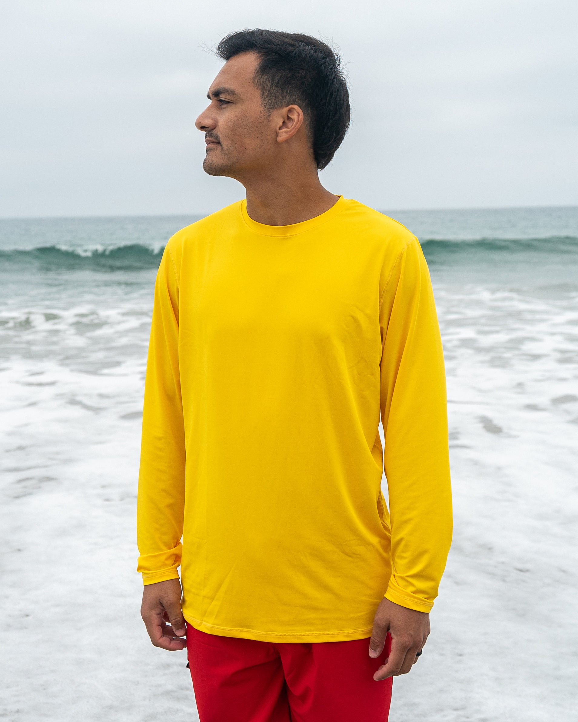 UPF 50+ Sun Defense Long Sleeve Yellow Shirt Maui Rippers