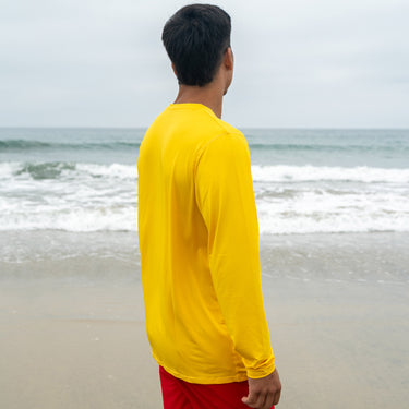 Men's UPF 50 Sun Defense Long Sleeve Yellow Shirt