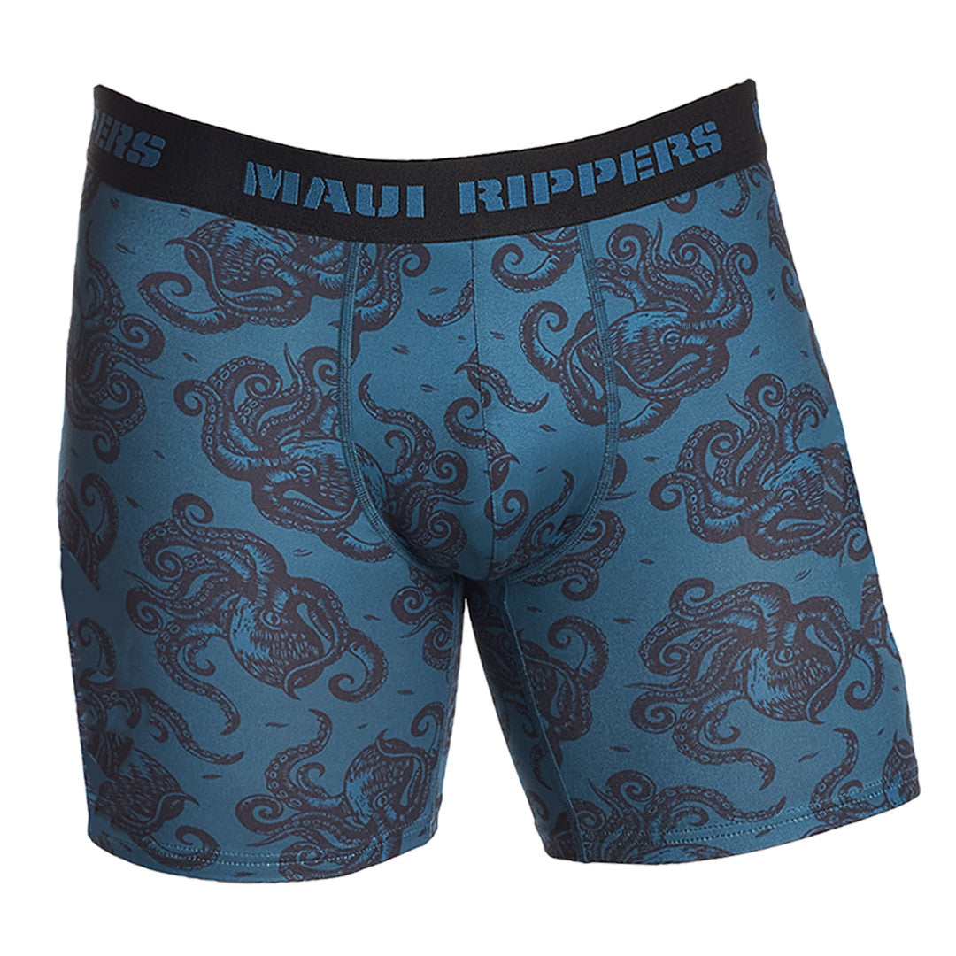 Men's Premium Underwear Modal Cotton Boxer Briefs Octo Blue