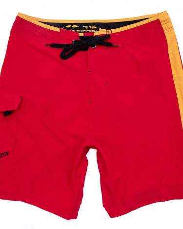 Hawaiian Lifeguard Uniform Men's 19" Red and Yellow Boardshorts